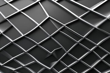 Poster - Stunning Cybernetic Background with Linear Diamond Pattern in Black and White Grayscale Design