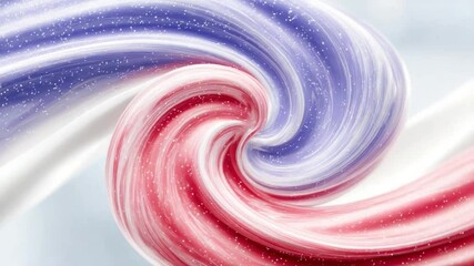 Aufkleber - Swirling Pastels: An abstract image of swirling red and purple toothpaste, creating a dynamic and visually appealing design. The colors blend and contrast, forming a captivating spiral.