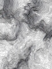 Poster - Organic geometric line drawing seamless pattern with a modern abstract topographic map design