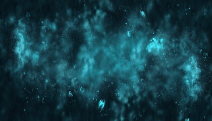 Poster - dark turquoise galaxy inspired watercolor texture with splattered stars and cosmic cloud effects for web design, poster, branding, and digital wallpaper use

