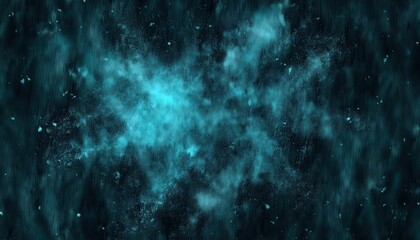 Wall Mural - dark turquoise galaxy inspired watercolor texture with splattered stars and cosmic cloud effects for web design, poster, branding, and digital wallpaper use

