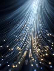 Poster - abstract background glowing light rays blurred fiber-optic cables digital technology innovation
