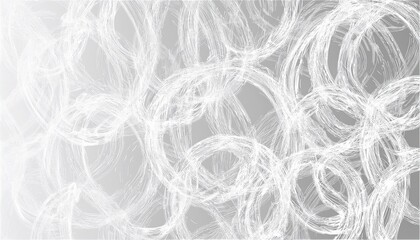 Poster - hand-drawn white scribble circles on light gray textured background for abstract poster, website backdrop, branding graphic, digital print, or invitation design

