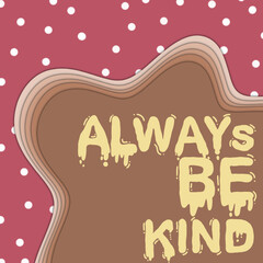 Poster - The pink card with bright spots has a text frame area as a wavy, brown-tone color.