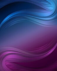 Wall Mural - Swirling waves of blue and purple create a dynamic and fluid abstract design. The gradient of colors smoothly transitions from deep blue at the top to rich purple at the bottom