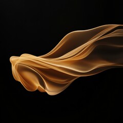 Wall Mural - Golden fabric swirl on black background