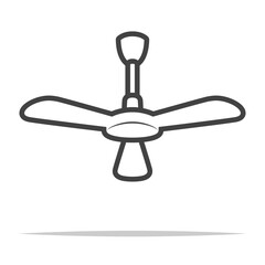 Wall Mural - ceiling fan outline icon transparent vector isolated