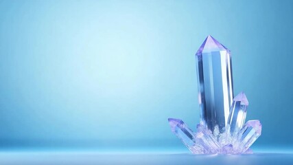 Poster - Quartz Crystal Point: A mesmerizing quartz crystal point, its facets reflecting a soft light, embodies clarity and ethereal beauty.