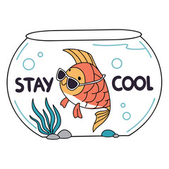 Fototapete - Cool fish in bowl stay cool transparent image