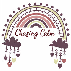 Fototapete - Chasing calm rainbow design element, isolated, transparent background