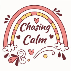 Fototapete - Chasing calm rainbow design element, isolated, transparent background