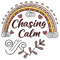 Fototapete - Chasing calm rainbow design element, transparent background