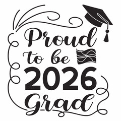 Fototapete - Proud to be 2026 grad graduation design element