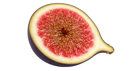 Aufkleber - Close-up studio shot of a fresh fig fruit cut open against a black background