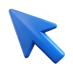Wall Mural - blue computer mouse pointer arrow icon 3d icon in cartoon plastic style minimal isolated on transpar