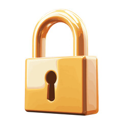 Poster - 3D Locked padlock with password