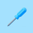 © Andrii - Floating 3D Phillips Screwdriver with Blue Handle on Blue Background