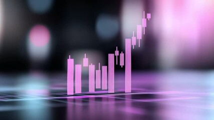 Poster - Financial Growth Chart: Capturing the essence of progress and advancement, a vibrant financial growth chart symbolizes success, rising above challenges in a dynamic environment.