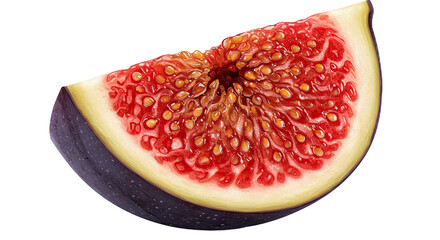 Aufkleber - Close-up shot of a fresh fig slice with vibrant red and yellow details