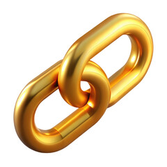 Wall Mural - golden chain link illustration with glossy finish 3d icon in cartoon plastic style minimal isolated 