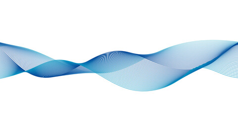 Poster - Blue wave lines on white background. Abstract blue wave lines pattern for banner, wallpaper background.	
