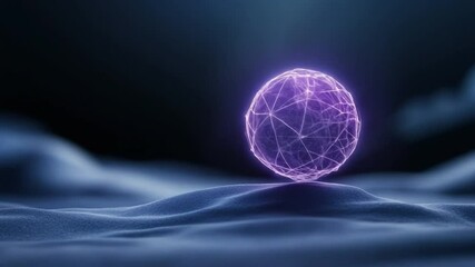 Poster - Orb of Digital Connections: A glowing orb of digital connections pulses with light, resting gently on a soft, simulated surface, embodying interconnectedness in the digital era.