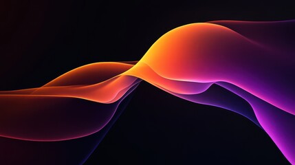 Leinwandbilder - Abstract, flowing, vibrant shapes in orange, pink, and purple hues against a dark background