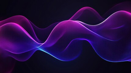 Leinwandbilder - Abstract flowing lines of vibrant color on a dark background