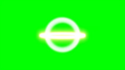 Poster - Glowing ring expanding, pulsating with growing intensity on green background, generating dynamic visual effect for motion design and compositing
