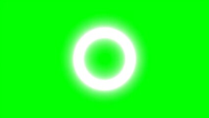 Poster - Expanding white circles forming target pattern against green screen, serving motion graphics and visual effect design needs