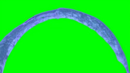 Poster - Purple liquid arcing dynamically across green screen, forming smooth parabolic trajectory with transparent background, enabling seamless visual effects compositing