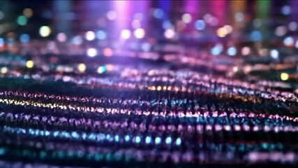 Poster - Abstract neon lights background glowing digital data stream technology animation loop video