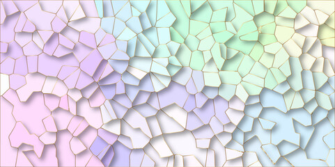 Poster - Beautiful multicolor crystallized polygon background. abstract light colorful stone tile pattern with shadow. modern wallpaper, trendy simple minimal geometric background abstract mosaic backdrop