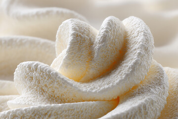 Poster - Close-up of delicate, soft texture, reminiscent of cream or meringue. The textured details and gentle forms create a soothing atmosphere.