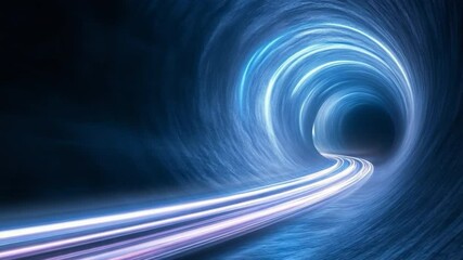 Aufkleber - Light Tunnel: A mesmerizing depiction of a tunnel, illuminated by ethereal, bright light, and generating a feeling of going through it.