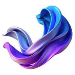 Poster - Abstract blue purple gradient wave flowing dynamic background wallpaper design illustration image art render 3d