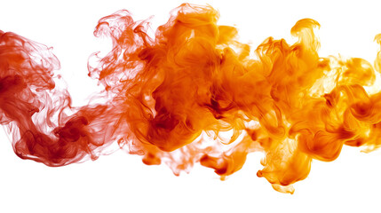 Wall Mural -  abstract design of orange smoke isolated on white background