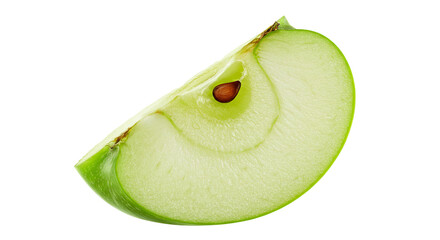 Aufkleber - Close-up of a fresh green apple slice isolated on a solid black background
