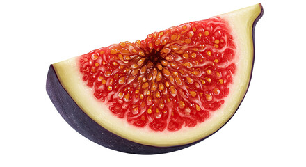 Poster - Close-up of a fresh fig slice revealing its vibrant red and golden interior