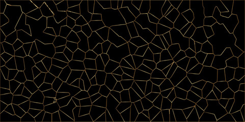 Poster - Beautifu bluck and golden crystallized polygon background. abstract light colorful stone tile pattern with shadow. modern wallpaper, trendy simple minimal geometric background abstract mosaic back