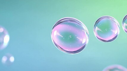 Aufkleber - Iridescent Bubbles: Delicate bubbles float weightlessly against a dreamy background, their surfaces reflecting a spectrum of colors and light. Capturing a sense of ethereal beauty and tranquility.