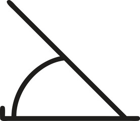 Poster - Geometric Angle Line Art: A minimalist line drawing depicting an angle formed by a straight line and a curved line, creating a clean and precise abstract design.