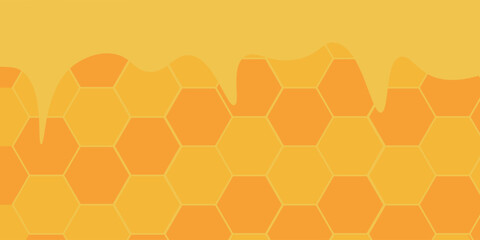 Poster - vector background with honey and a honeycomb for banners, cards, flyers, social media wallpapers, etc.