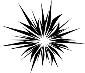 Black silhouette of an abstract firework burst against. Vector illustration
