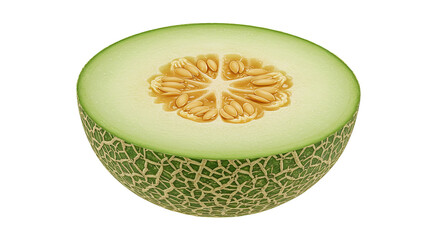 Aufkleber - Close up of a fresh and juicy half-cut cantaloupe melon on black background