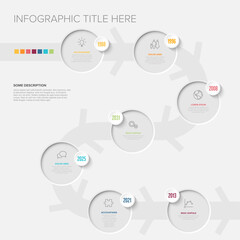 Poster - Use this modern timeline template for business process visualization needs. This professional workflow timeline template helps present essential data and steps clearly.