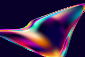 Fototapete - Abstract background of fluid iridescent shape. Colorful liquid vector wallpaper.