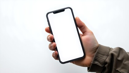 Poster - A hand holding a blank screen smartphone, offering a glimpse of modern technology