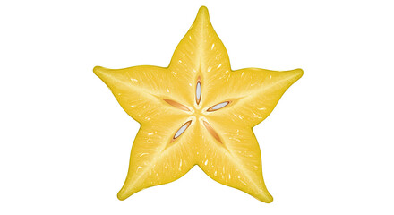 Aufkleber - A vibrant cross-section image of a fresh, ripe star fruit on a black background