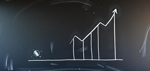 Poster - Steeply rising energy price graph on blackboard,   economy,   diagram